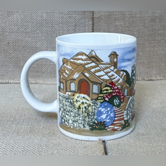 Vintage Gibson Storybook Cottage Coffee Mug Cup Rustic Country Hygge Fairytale - Picture 3 of 6